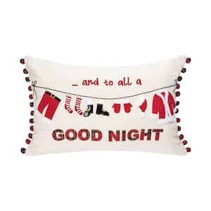 Red Santa Claus And To All A Good Night Christmas Throw Pillow