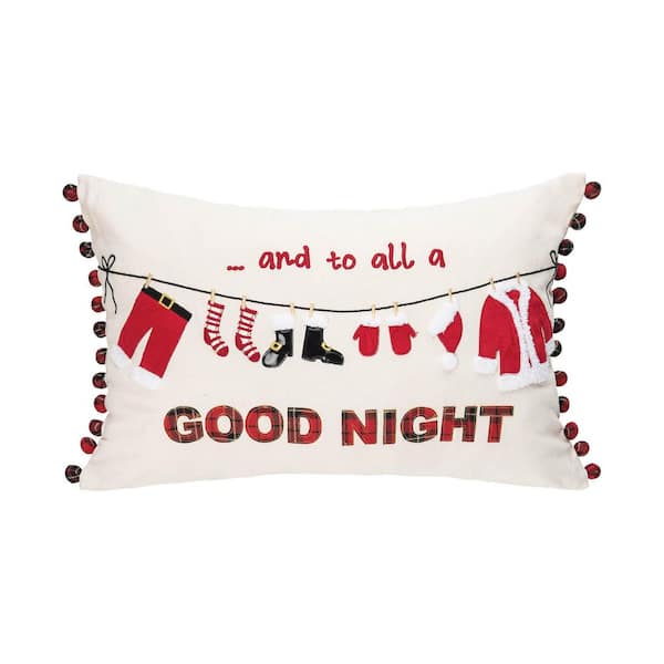 C&F Home Red Santa Claus And To All A Good Night Christmas Throw Pillow