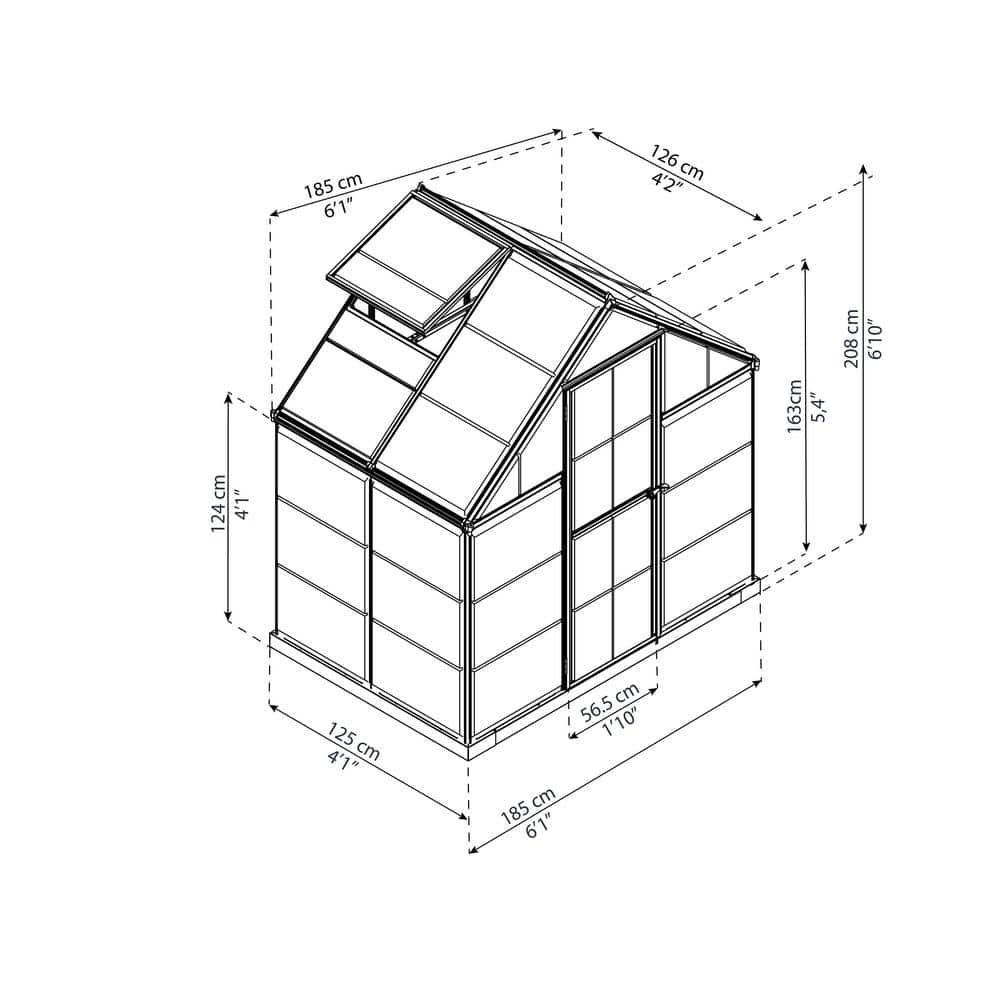 Harmony Green 6' x 4' Polycarbonate Greenhouse with Aluminum Frame