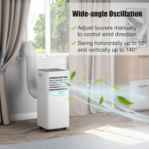 8,000 BTU Portable Air Conditioner Cools 220 Sq. Ft. with Dehumidifier and Fan Mode in Black