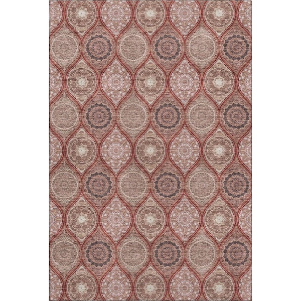 Addison Rugs Mayfield Premium Machine Washable Abstract AMF976 Paprika 3 ft. x 5 ft. Area Rug