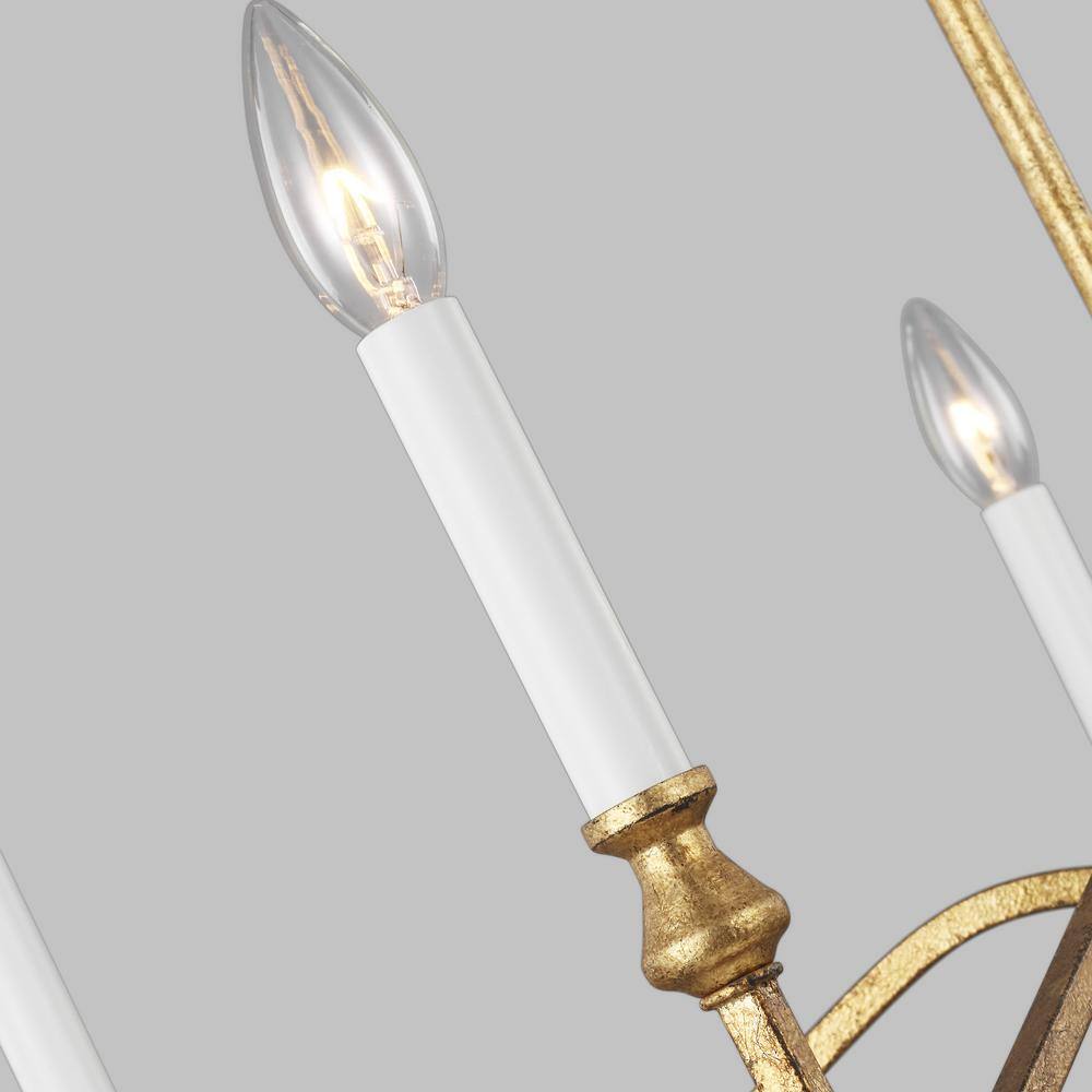 Lanne Antique Gold Steel 5-Light Candle-Style Chandelier