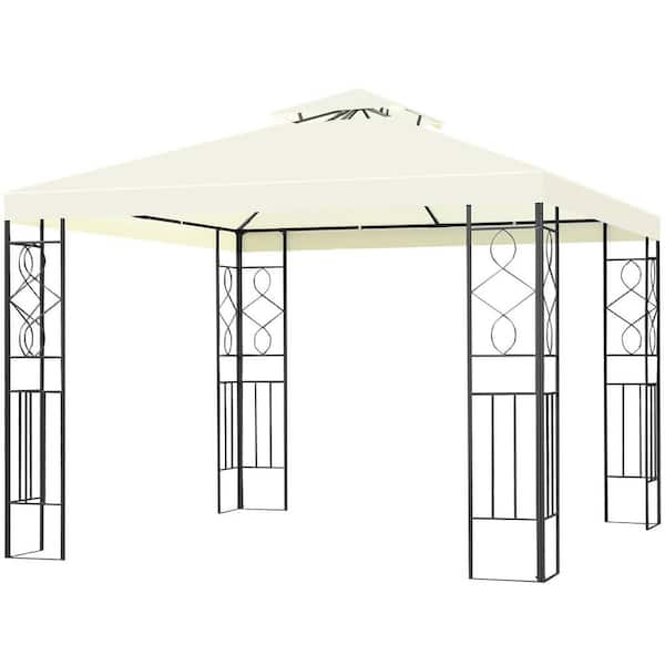 Costway 10 ft. x 10 ft. White Gazebo Canopy Tent Shelter Awning