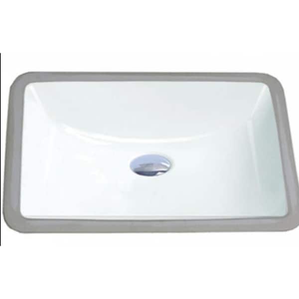 Unbranded 23.125 in. W x 15 in. D x 8.875 in. H Ceramic Undermount Sink in White