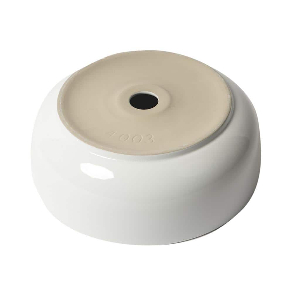 White Ceramic Round Above Mount Bathroom Sink
