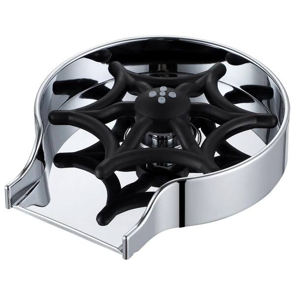 GAGALIFE 5 in. Glass Rinser Cup Washer for Kitchen in Chrome