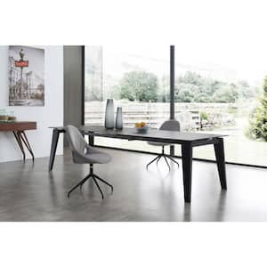 Danielle White Ceramic Black Marble 71 in 4 Legs Dining Table (Seats 10+)