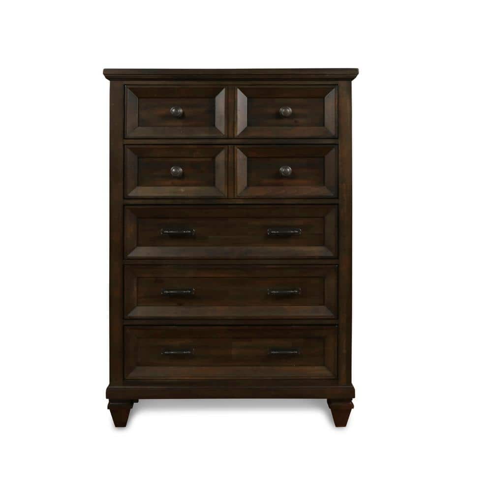 Sevilla Walnut Finish Acacia Wood King Bedroom Set