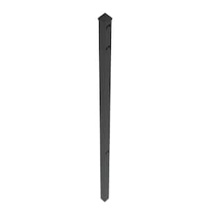 Mitchell 2 in. x 2 in. x 88 in. Black Aluminum Fence Line Post