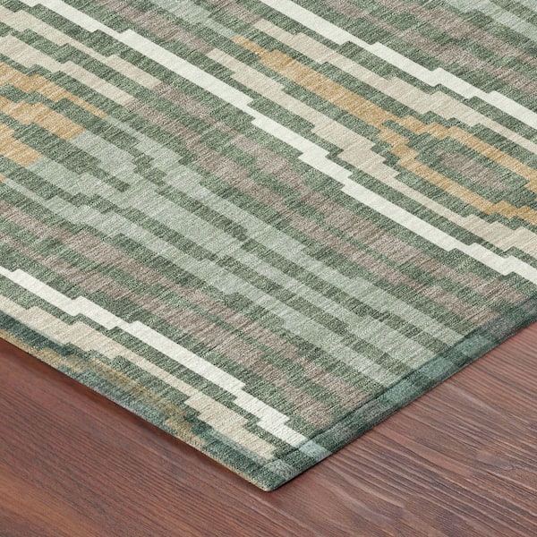 Chantille Machine Washable Indoor/Outdoor Abstract ACN2666 Basil 10 ft. x 14 ft. Area Rug