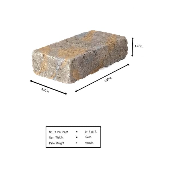 Pavestone RumbleStone Mini 7 in. x 3.5 in. x 1.75 in. Yukon Concrete Paver (576 Pcs. / 98 Sq. ft. / Pallet)