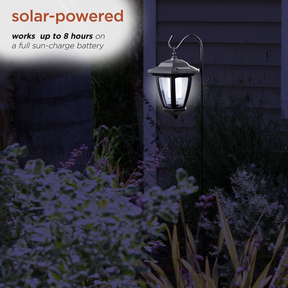 Solar Black LED Outdoor Wall Lantern
