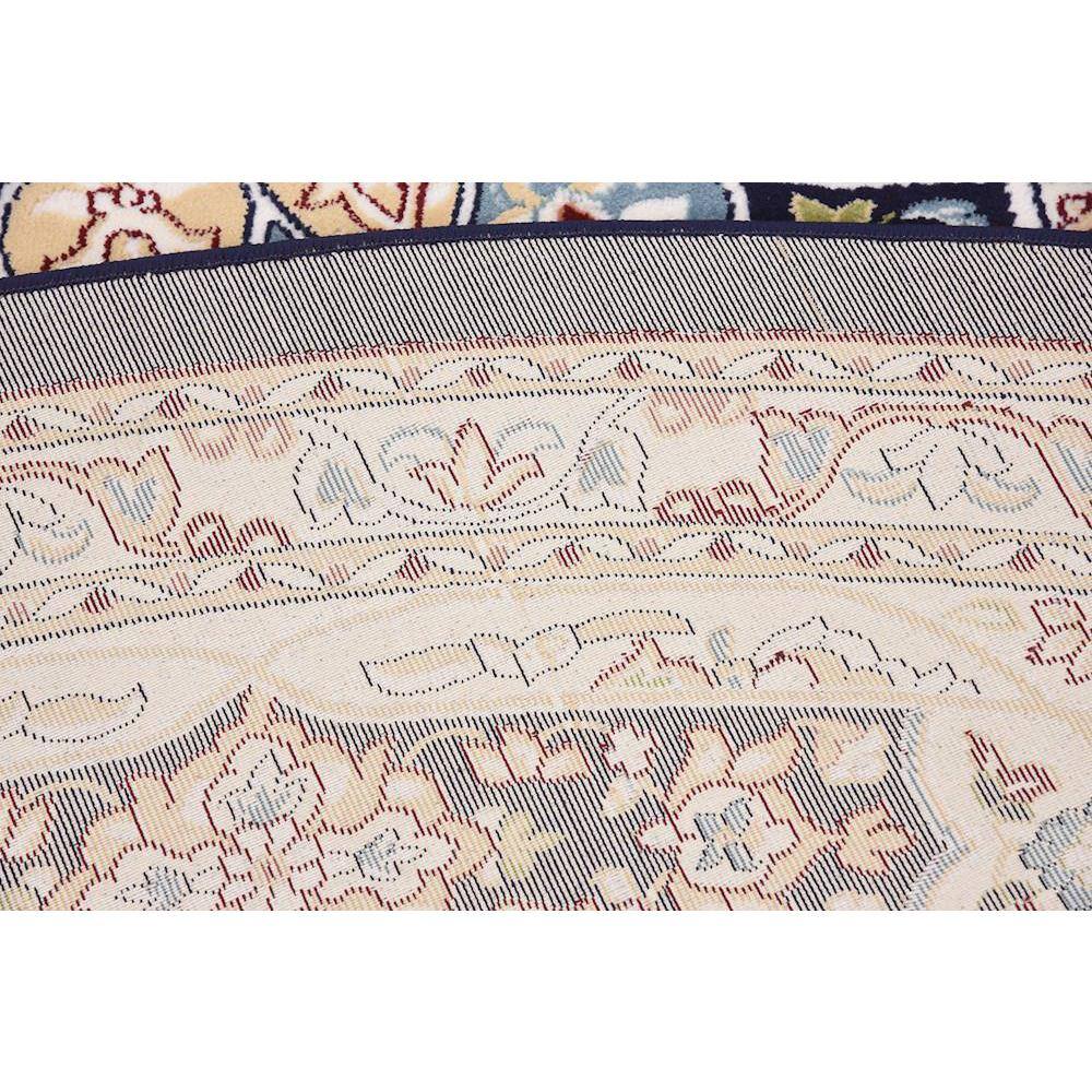 Navy Blue 10' Round Synthetic Easy Care Stain-Resistant Rug