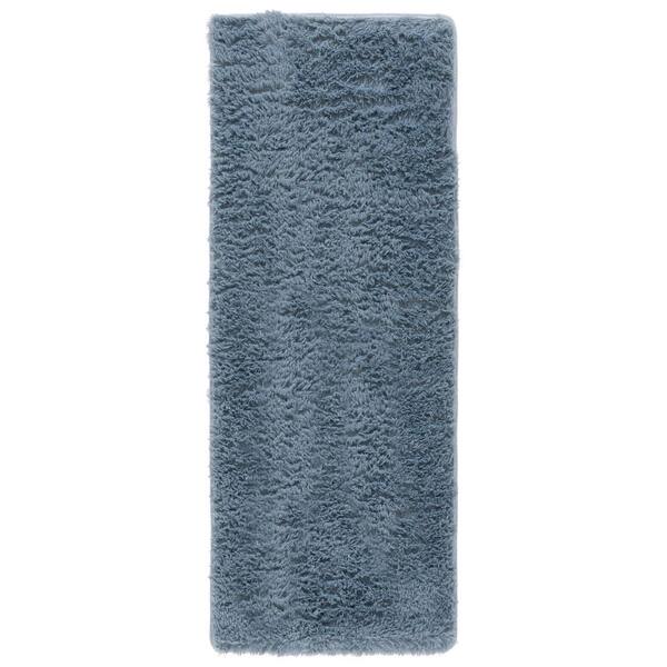 Rainbow Shag 2 ft. x 6 ft. Gray Solid Runner Rug