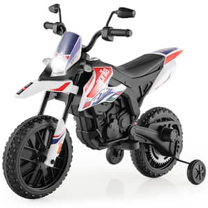 12-Volt Licensed Aprilia Kids Ride On Motorcycle Electric Dirt Bike with Light and Music White