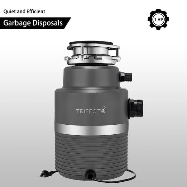 Trifecte Scrapper 1 HP Continuous Feed Garbage Disposal with Sound Reduction and Power Cord Kit