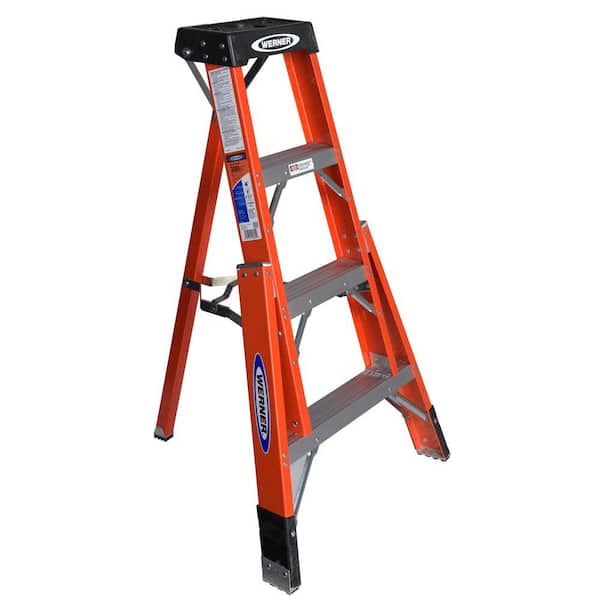 Werner 4 ft. Fiberglass Tripod Step Ladder with 300 lb. Load Capacity Type IA Duty Rating