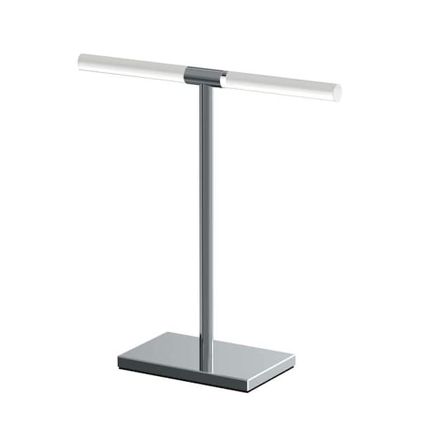 Modern Rectangle Base Countertop 10.5 in. Freestanding Hand Towel Bar Holder in Crystal Clear Acrylic/Chrome