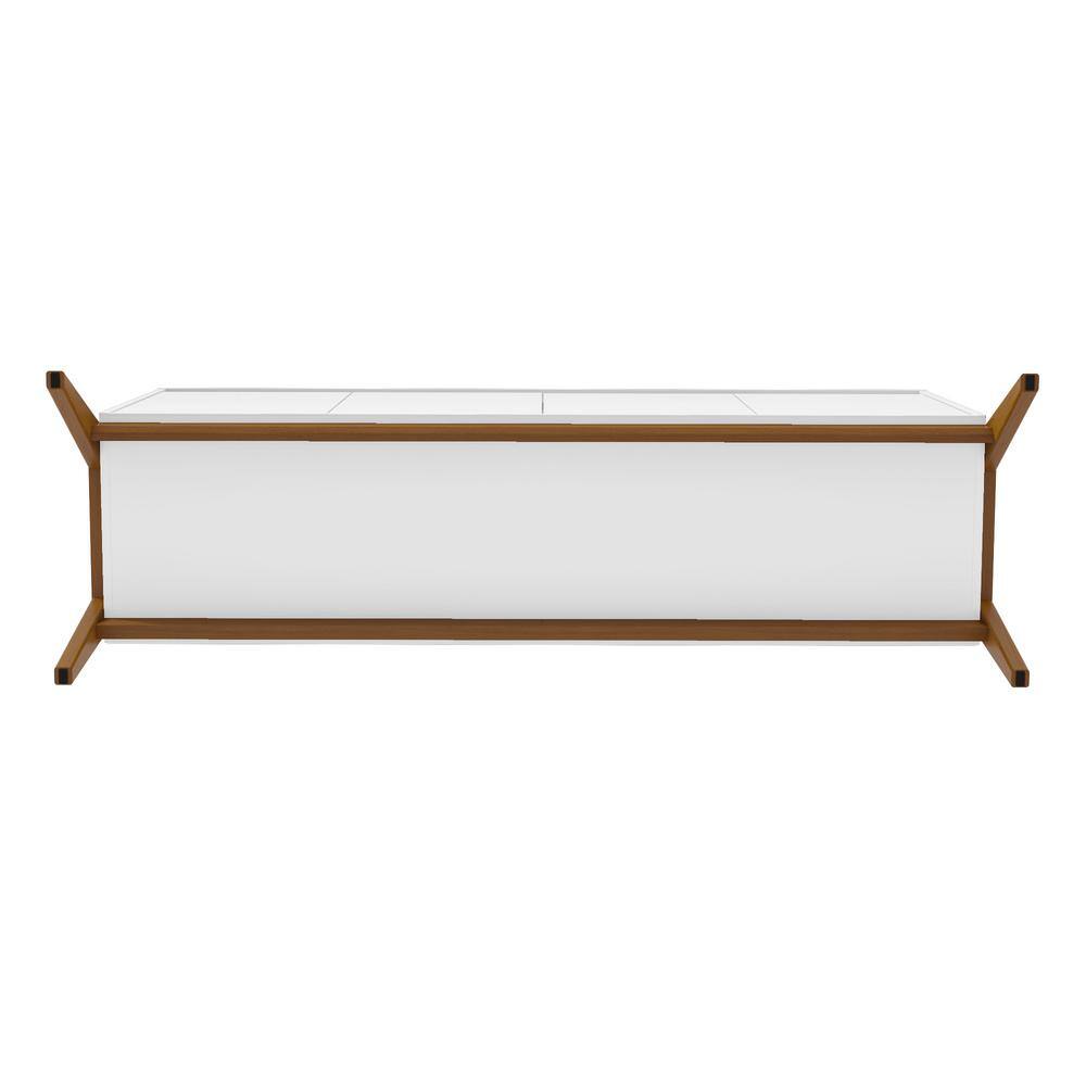 Matte White Eucalyptus Wood Mid-Century Modern Sideboard