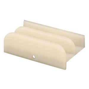 Sliding Shower Door Bottom Guide, 1/2 in. Channels, Plastic Construction, White