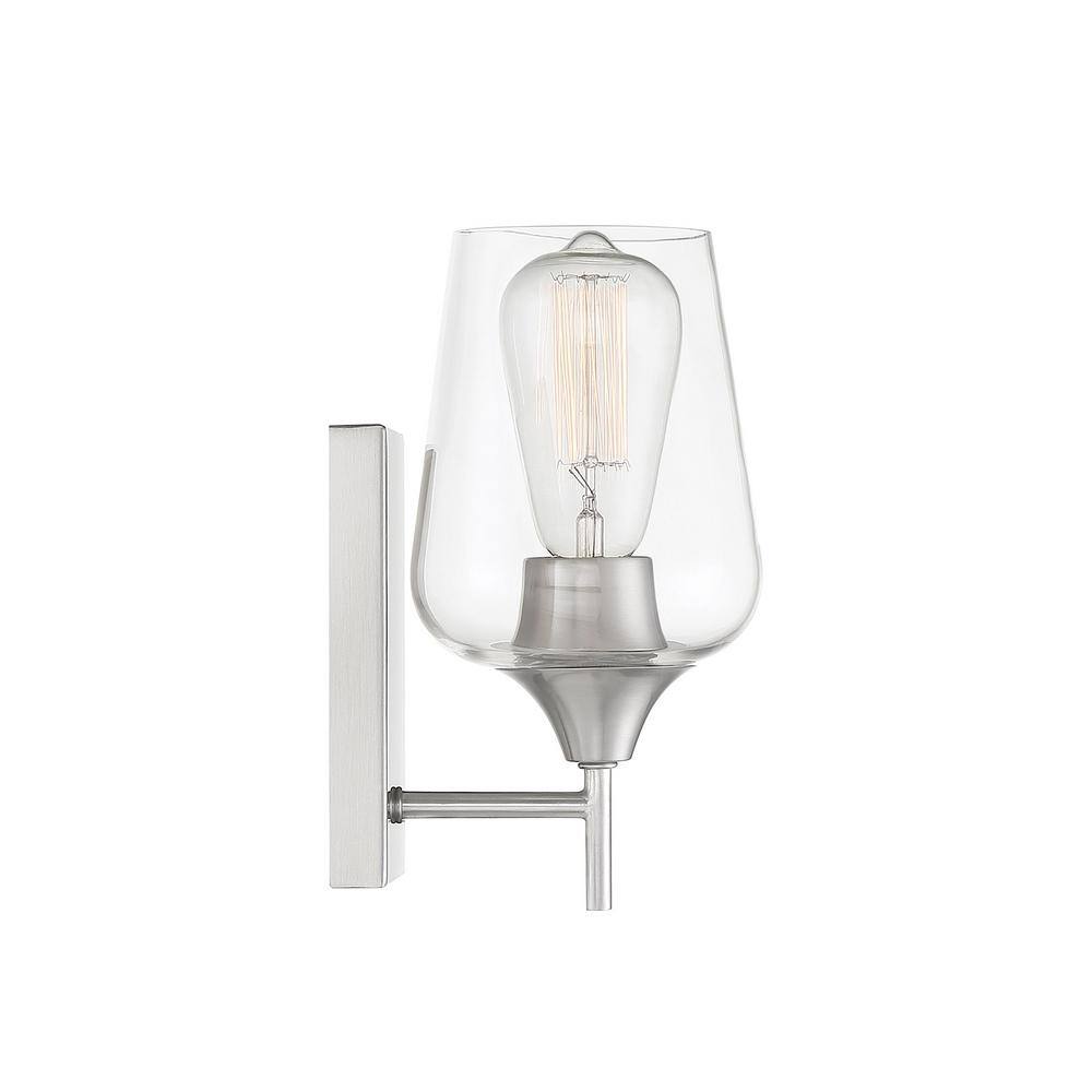 Nickel Dimmable Direct Wired Electric Wall Sconce