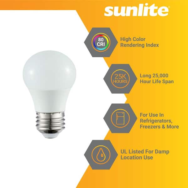 Sunlite 5.5 Watt A15 LED Dimmable ENERGY STAR Refrigerator Appliance Light  Bulb in Daylight 5000K (6-Pack) HD03013-6 - The Home Depot