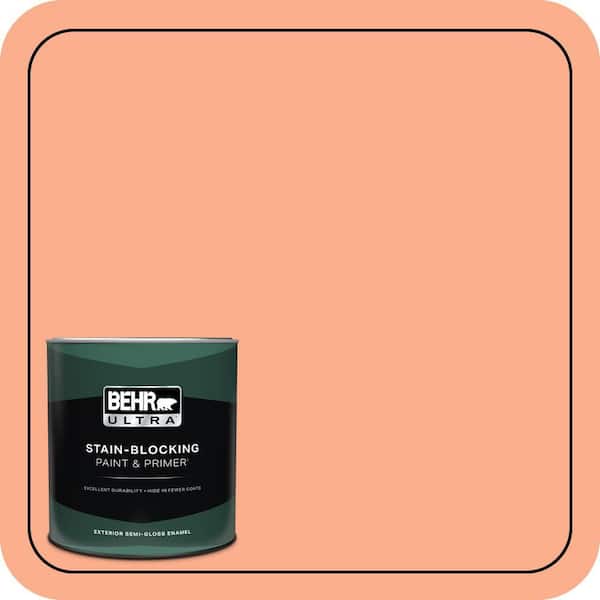 BEHR ULTRA 1 qt. #220B-4 Orange Grove Semi-Gloss Enamel Exterior Paint & Primer