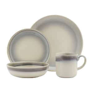 16-Piece Contemporary Ivory Stoneware Dinnerware Set (Service for 4)