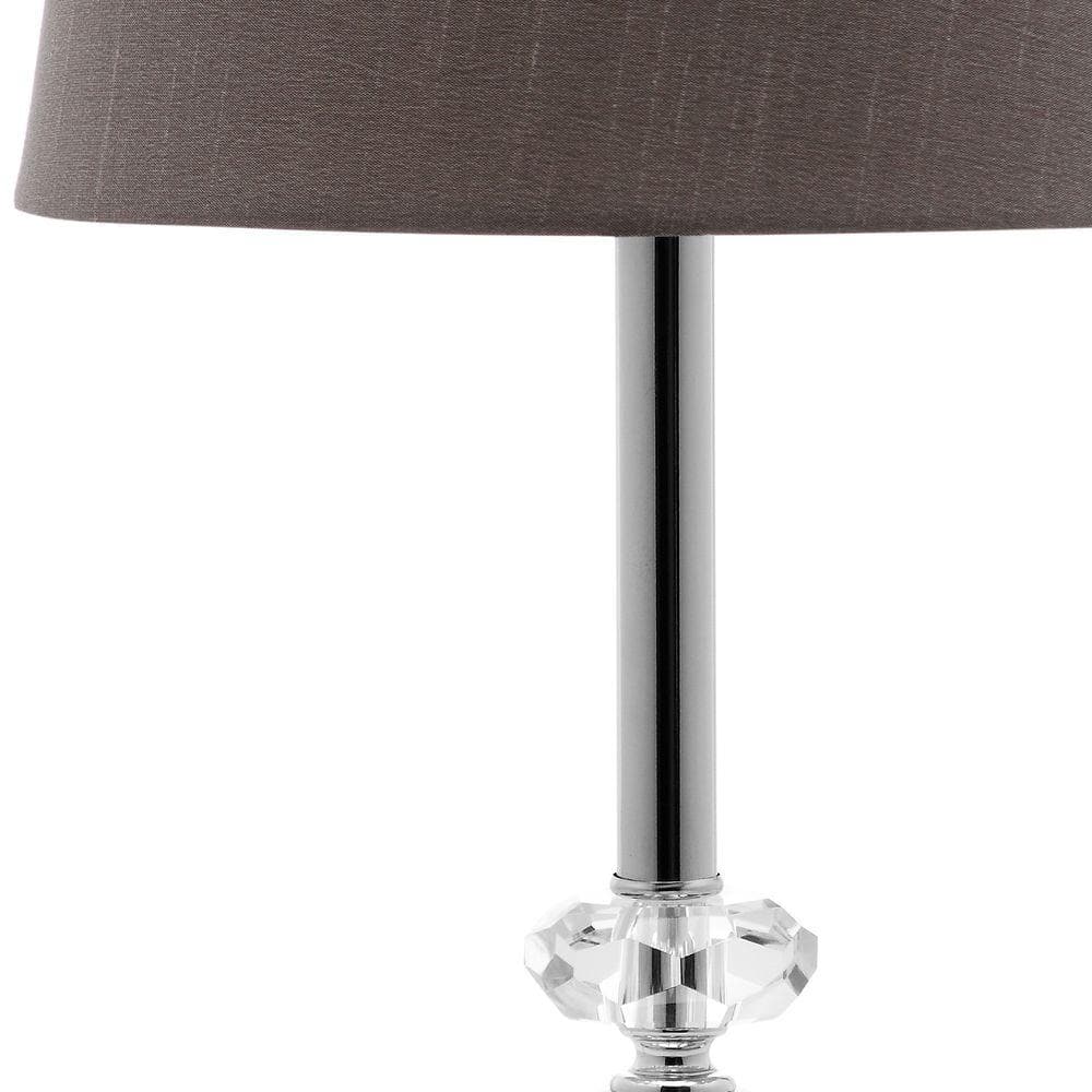 Ashford Clear Crystal Orb Table Lamp Set with Gray Shades