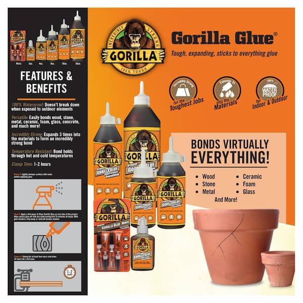 Gorilla 18 oz. Original Glue (4-Pack) 50018 - The Home Depot