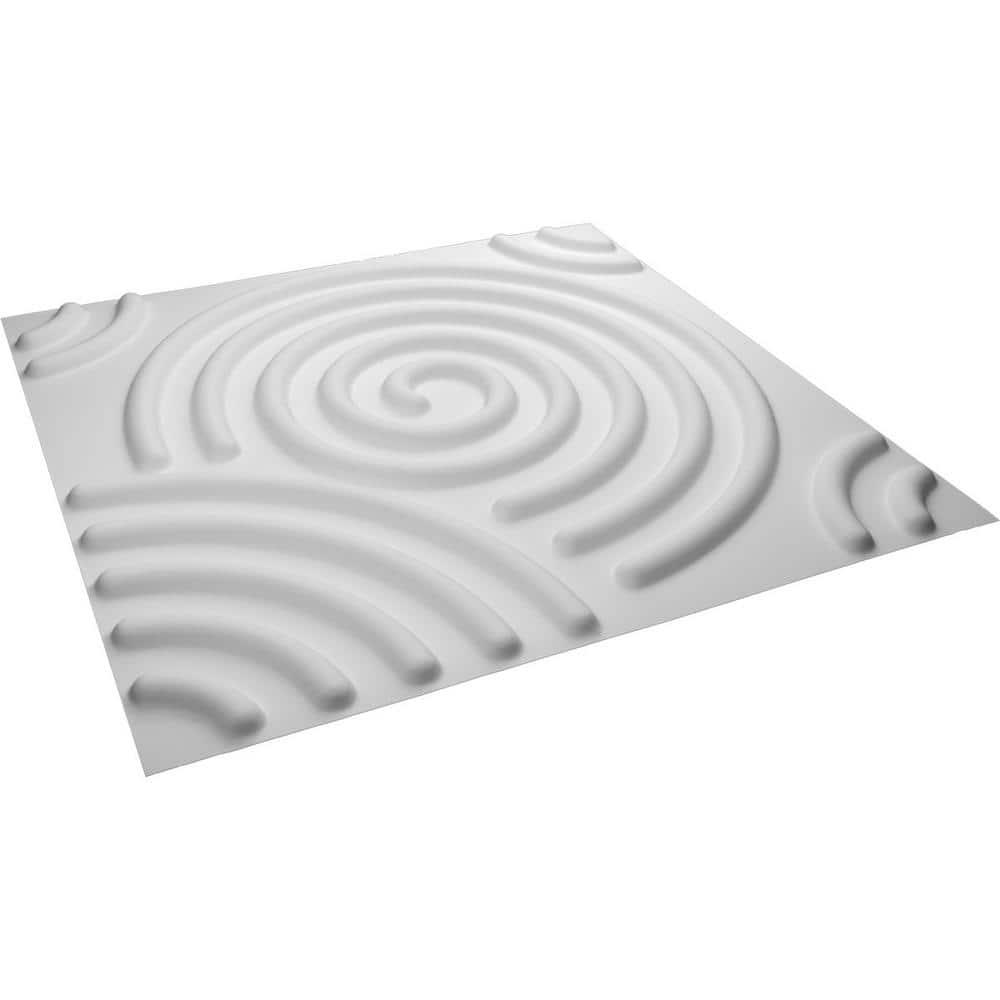White Textured PVC 3D Decorative Wall Panels, 19.63" x 19.63"