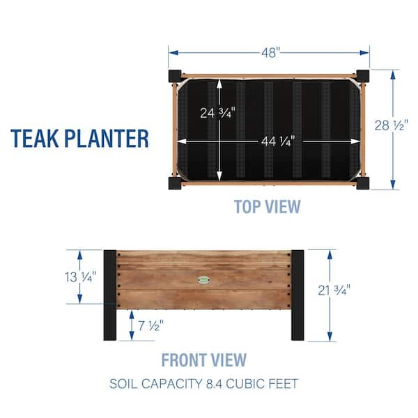 Raised Planter 100% Authentic Teak Wood – Backyard Discovery