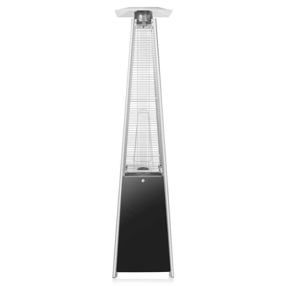 Black Metal Propane Standing Patio Heater with Emergency Shut Off