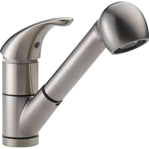 Core Single Handle Pull-Out Sprayer Kitchen Faucet in Stainless Steel