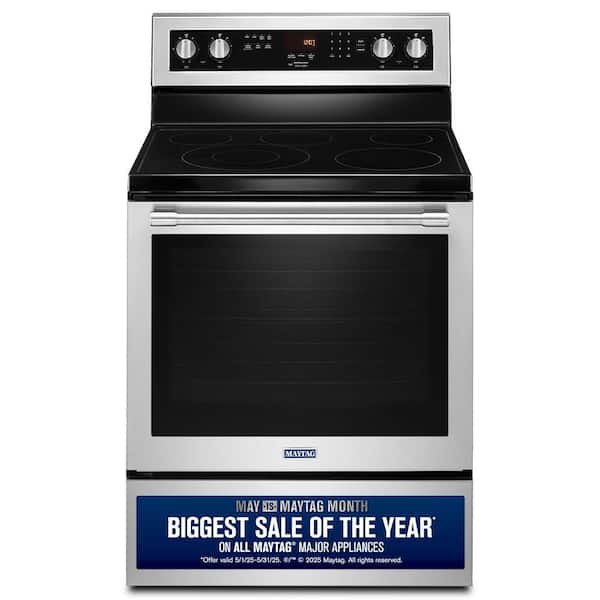 Maytag 6.4 cu. ft. 5 Burner Element Electric Range with True Convection in Fingerprint Resistant Stainless Steel
