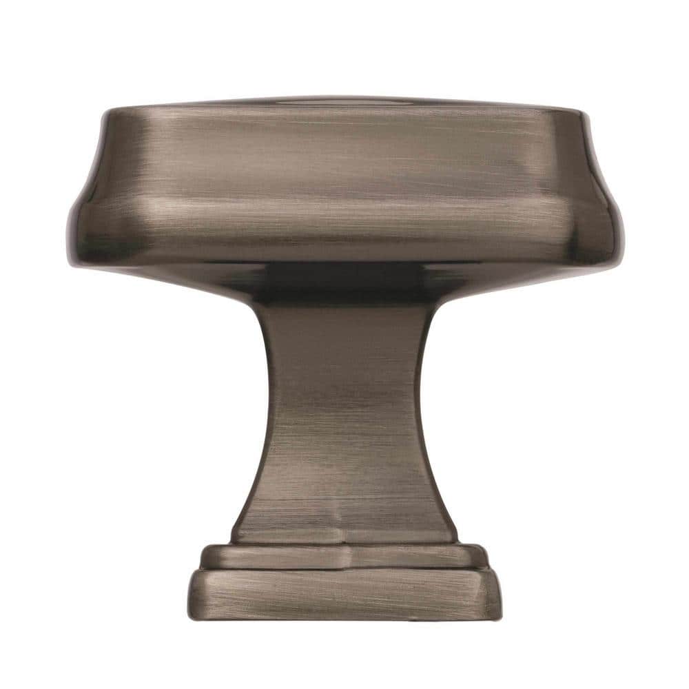 Gunmetal Rectangular Cabinet Knob with Mounting Hardware