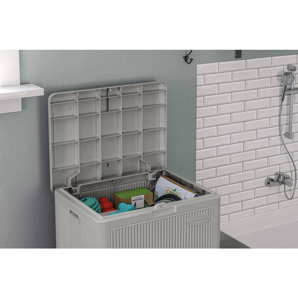 22 Gallon Gray Plastic Outdoor Deck Storage Box
