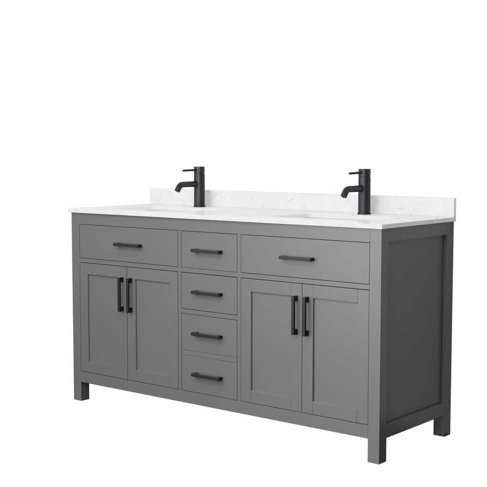 アウトドア テント/タープ Wyndham Collection Beckett 66 in. W x 22 in. D x 35 in. H Double Sink  Bathroom Vanity in Dark Gray with Carrara Cultured Marble Top 