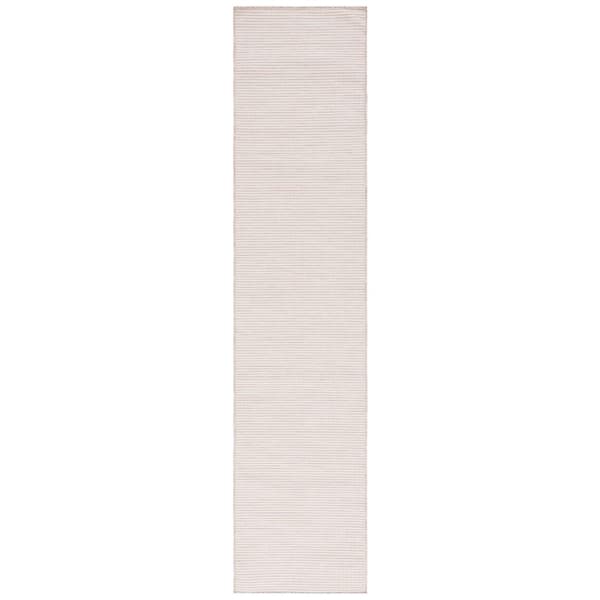 Martha Stewart 2 ft. x 9 ft. Beige Marle Crosshatch Runner Rug