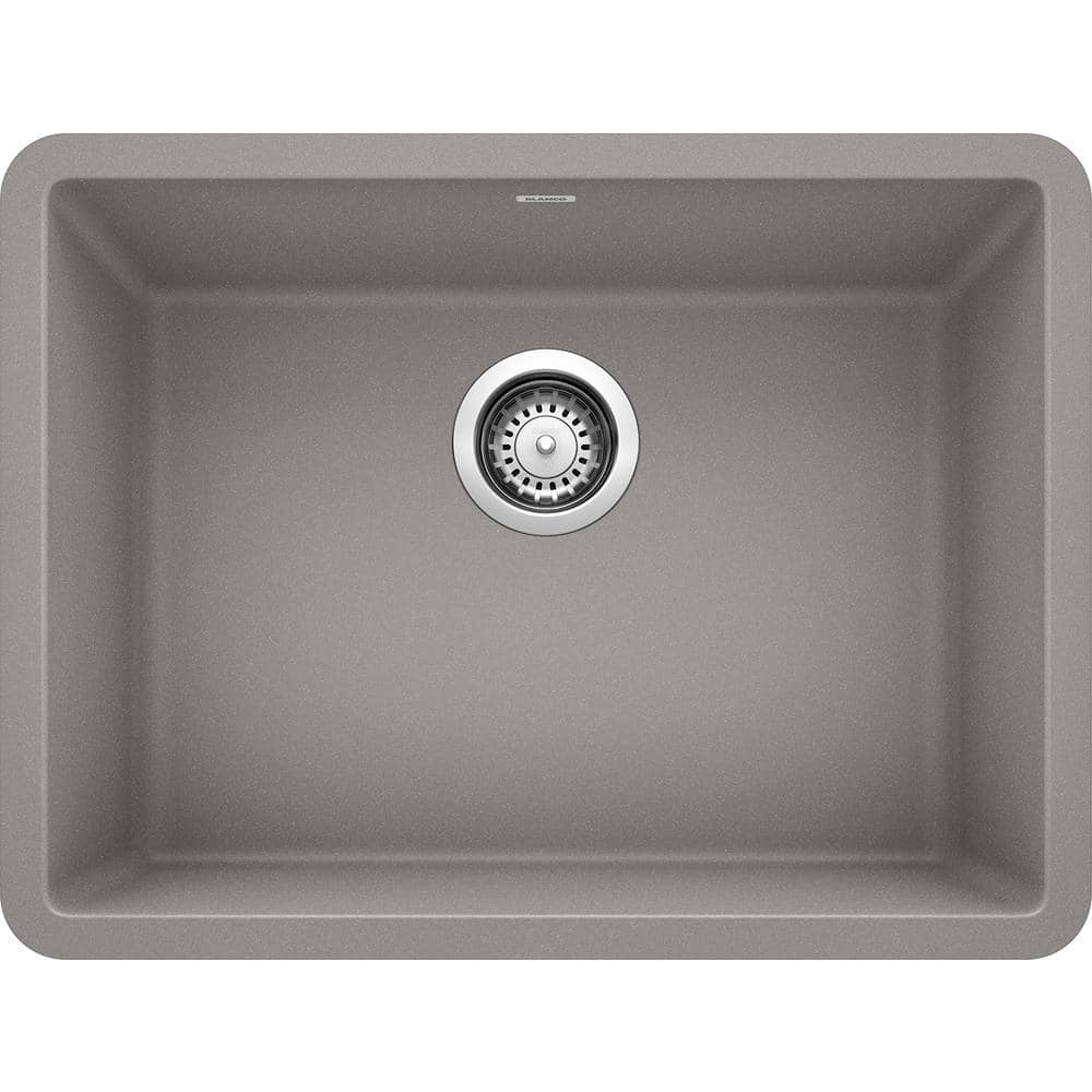 Blanco PRECIS Undermount Granite Composite 24 In Single Bowl Kitchen   Metallic Gray Blanco Undermount Kitchen Sinks 522413 64 1000 