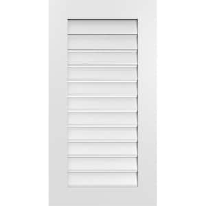 20 in. x 38 in. Vertical Surface Mount PVC Gable Vent: Functional with Standard Frame