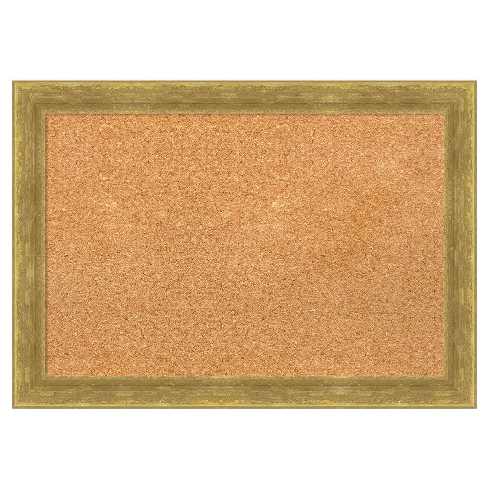 Amanti Art Angled Gold Wood Framed Natural Corkboard 27 in. x 19 in ...