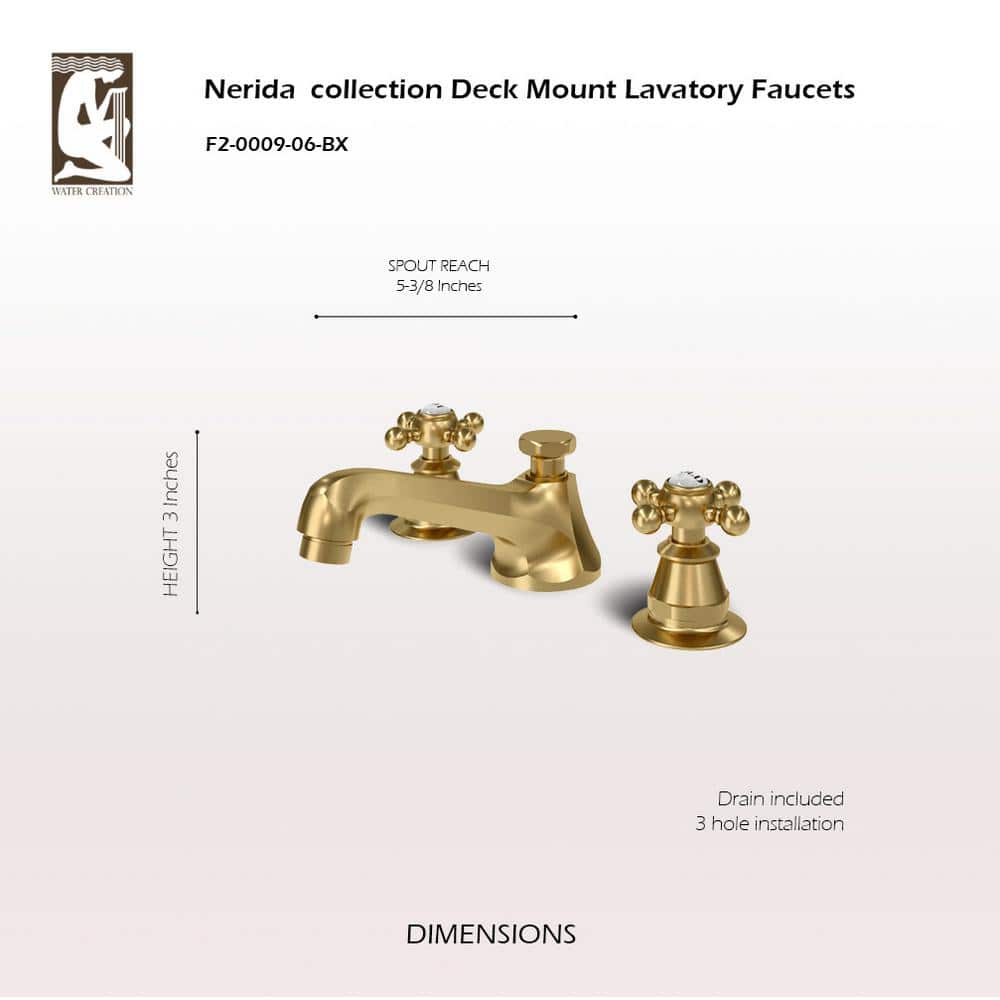 Satin Gold Brass Widespread 2-Handle Bathroom Faucet