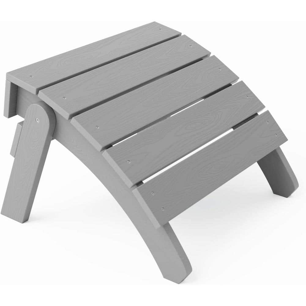 YEFU Grey Plastic Classic Outdoor Folding Adirondack Ottoman JT002   Outdoor Ottomans Jt002 64 1000 