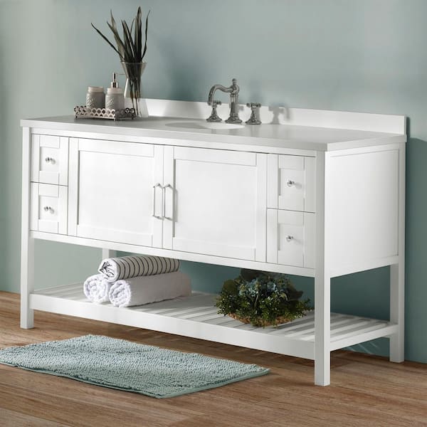 Alaterre Furniture Bennet 60 in. W x 21 in. D x 34 in. H Bath