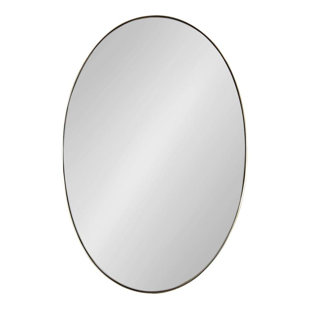 Midcentury Oval Gold Iron Vanity Mirror 24x34.7 Inches