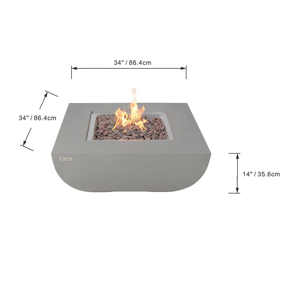 Gray 37" Free-Standing Gas Fire Pit Table