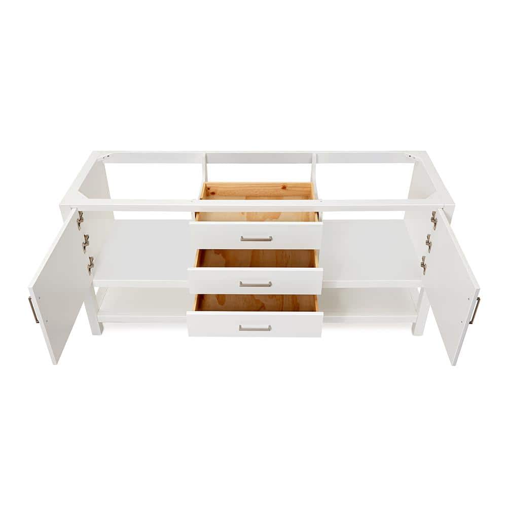 Bayhill 72'' White Solid Wood Double Freestanding Bathroom Vanity