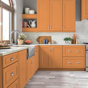 1 qt. #P220-6 Bergamot Orange Satin Enamel Interior/Exterior Cabinet, Door & Trim Paint