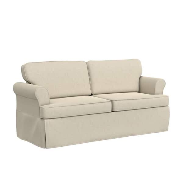 Hillsdale Furniture Faywood 75 in. Rolled Arm Polyester Modern Rectangle Sofa Beige